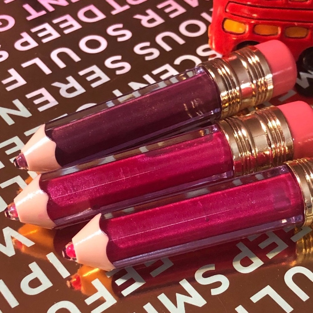 Set of 3 Lip Gloss Pencils - Purple and Pink